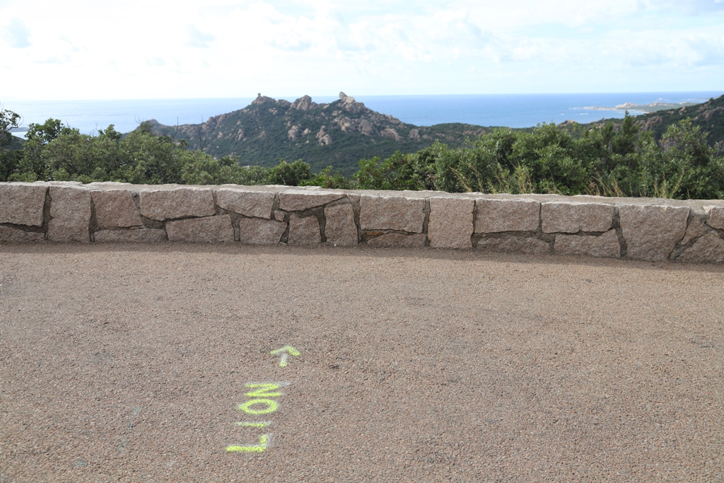 Le lion et la tour de Roccapina depuis le route T40